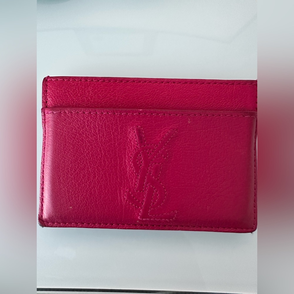 YSL Authentic Pink Leather Card Holder